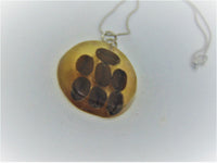 Unisex pendant necklace"COFFEE AROMA"/handmade: mother of pearl, coffee beans/art deco/ONLY 1