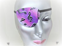 UNISEX HANDMADE EYE PATCHES "MUSICAL NOTES"/2 STYLES/ 100% COTTON/ EYE CARE