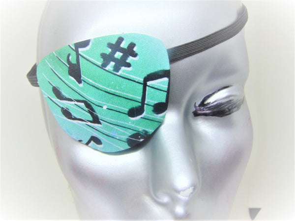 UNISEX HANDMADE EYE PATCHES "MUSICAL NOTES"/2 STYLES/ 100% COTTON/ EYE CARE