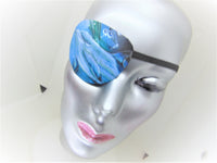 HANDMADE EYE PATCH, "DOUGHTY DOLPHIN"/ 100% cotton/ eye care/ cataract aid/unisex