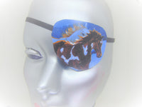 UNISEX HANDMADE EYE PATCHES "BEVY OF HORSES/4 STYLES/eye care/cataract aid