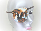 UNISEX HANDMADE EYE PATCHES "BEVY OF HORSES/4 STYLES/eye care/cataract aid