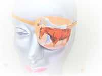 UNISEX HANDMADE EYE PATCHES "BEVY OF HORSES/4 STYLES/eye care/cataract aid