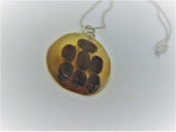 Unisex pendant necklace"COFFEE AROMA"/handmade: mother of pearl, coffee beans/art deco/ONLY 1