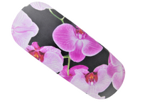 WOMAN'S HANDMADE HARD EYEGLASS CASE "PINK ORCHIDS"/ vision accessory/ high fashion