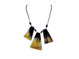 Woman's reversible bib necklace with horn/ ONE OF A KIND item