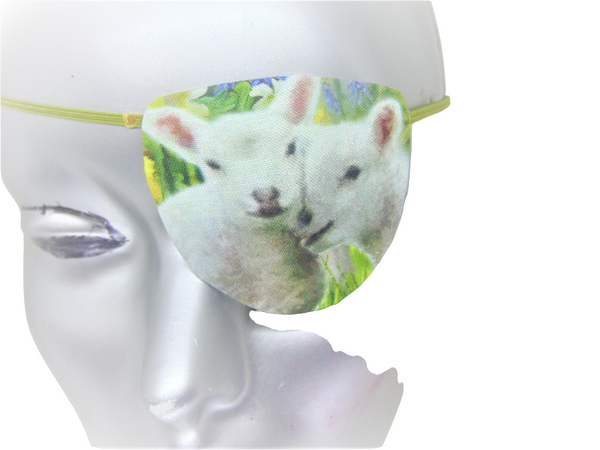 UNISEX HANDMADE EYE PATCHES "FARM LAMBS"/2 STYLES/ eye care/ cataract aid/ health & beauty