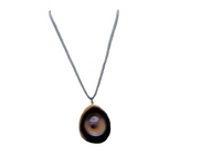 Pendant necklace expertly hand carved horn/silk string/fashion jewelry/bohemian/length 16"