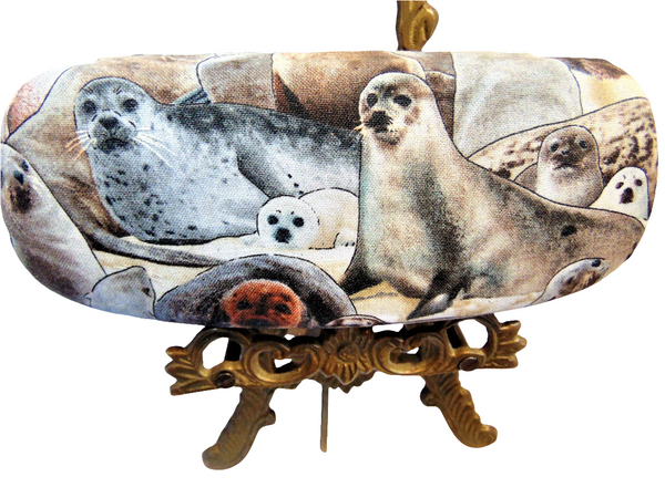 Unisex handmade hard eyeglass case, "A POD OF SEALS"/ vision accessory/health & beauty/ocular case