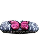 Woman's handmade fashion  eyeglass case"FUSCHIA BUTTERFLY"/ adorned with rhinestones and gemstone/evening wear/eye care/ health & beauty/ONLY 1