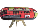 Men's handmade hard eyeglass case  TRACTOR  motif/ vision accessory/ accessory case/ farm theme