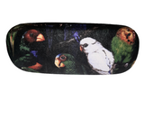 Unisex handmade hard eyeglass case, "PARAKEET ARRAY"/ vision accessory/ bag or purse item/