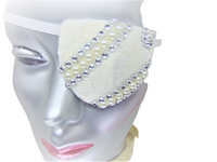 WOMAN'S FASHION EYE PATCH "WINTER PRINCESS"/ handmade: lace, pearls, rhinestones/ eye care/ ONLY 1