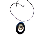 Pendant necklace expertly hand carved horn/silk string/fashion jewelry/bohemian/length 16"