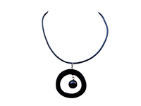 Unisex handmade pendant necklace/ horn with faux leather string/fashion jewelry/bohemian/length 14"