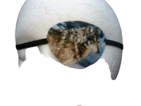 Man's eye patch, "EL LOBO" handmade with 100% cotton /WOLF THEME/cataract aid/eye health