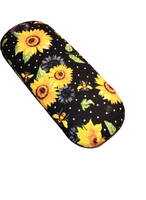 WOMAN'S HANDMADE HARD EYEGLASS CASE "GOLDEN SUNFLOWERS"/vision accessory/ eye care