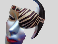 Unisex handmade eye patch "ZEBRA STRIPES"/ satin fabric/ vision care/ cataract aid/ health & beauty