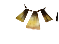 Woman's reversible bib necklace with horn/ ONE OF A KIND item