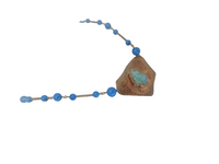 Bib necklace "ARABIAN NIGHTS"/ handcrafted: TURQUOISE, COPPER, LARAMAR/ ONLY 1