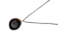 Pendant necklace expertly hand carved horn/silk string/fashion jewelry/bohemian/length 16"