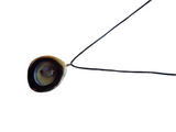Pendant necklace expertly hand carved horn/silk string/fashion jewelry/bohemian/length 16"