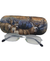 Unisex handmade hard eyeglass case "DEER FAMILY"/ vision accessory/health & beauty/ ocular aid