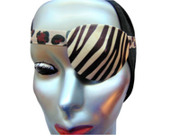 Unisex handmade eye patch "ZEBRA STRIPES"/ satin fabric/ vision care/ cataract aid/ health & beauty