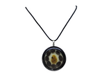 Unisex pendent necklace"SIROCCO"/handmade: amber, coconut, coffee beans/artistic/ONLY 1
