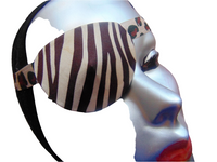 Unisex handmade eye patch "ZEBRA STRIPES"/ satin fabric/ vision care/ cataract aid/ health & beauty