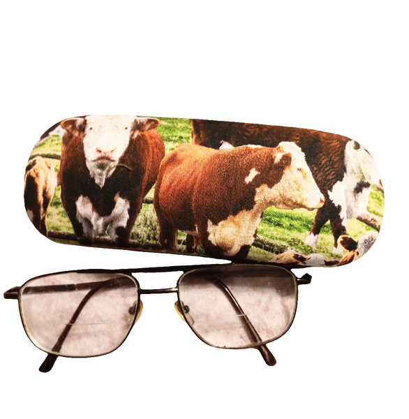 UNISEX HANDMADE EYEGLASS CASE "FARM COW"/ vision aid/ vision case/ accessory case
