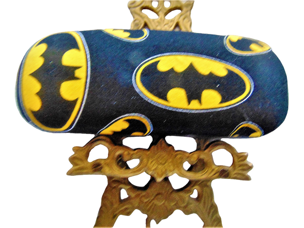 Man's handmade hard eyeglass case,"The BAT SIGNAL"/ vision aid/ bag item/ BAT MAN theme