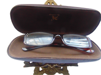 Woman's handmade eyeglass case, "The Artemis"/vision accessory/metallic look/health & beauty