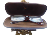 Woman's handmade eyeglass case, "The Artemis"/vision accessory/metallic look/health & beauty