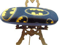 Man's handmade hard eyeglass case,"The BAT SIGNAL"/ vision aid/ bag item/ BAT MAN theme