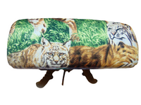 Unisex handmade hard eyeglass case/ BOBCAT theme. Vision accessory/eye wear aide/bag or purse