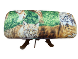 Unisex handmade hard eyeglass case/ BOBCAT theme. Vision accessory/eye wear aide/bag or purse