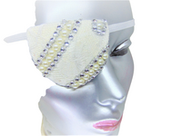 WOMAN'S FASHION EYE PATCH "WINTER PRINCESS"/ handmade: lace, pearls, rhinestones/ eye care/ ONLY 1