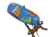 Man's handmade hard eyeglass case "SAILBOATS"/ vision accessory/bag item/ ocean, bay, lake theme
