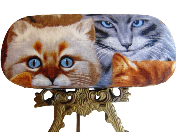 Unisex handmade hard eyeglass cases "CURIOUS CATS" /vision accessory/health & beauty/CAT THEME