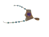 Woman's copper bib necklace "TROPICAL PASSION"/ handcrafted: AMBER,COPPER, AMETHYST/ONLY 1