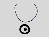 Unisex handmade pendant necklace/ horn with faux leather string/fashion jewelry/bohemian/length 14"