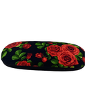 Woman's handmade hard eyeglass case "FRAGRANT ROSE- eye-catching design- high fashion- vision accessory