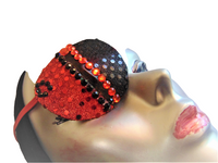 Woman's eye patch "ZANZIBAR"/ handmade: sequin and satin fabrics/ haute couture/ eye care/ONLY 1