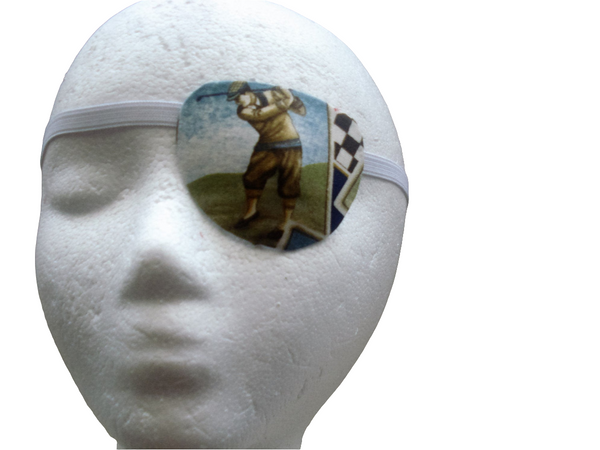 Man's handmade eye patch-GOLF THEME, vision accessory, vision  care /2 styles / cataract aid