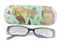 UNISEX HANDMADE HARD EYEGLASS CASE "OWL THEME"/ vision accessory/eye care