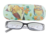 UNISEX HANDMADE HARD EYEGLASS CASE "OWL THEME"/ vision accessory/eye care