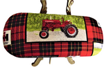 Men's handmade hard eyeglass case  TRACTOR  motif/ vision accessory/ accessory case/ farm theme
