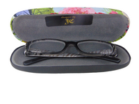 WOMAN'S HANDMADE HARD EYEGLASS CASE "BUTTERFLY & FLOWERS"/vision accessory, garden theme