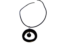 Unisex handmade pendant necklace/ horn with faux leather string/fashion jewelry/bohemian/length 14"